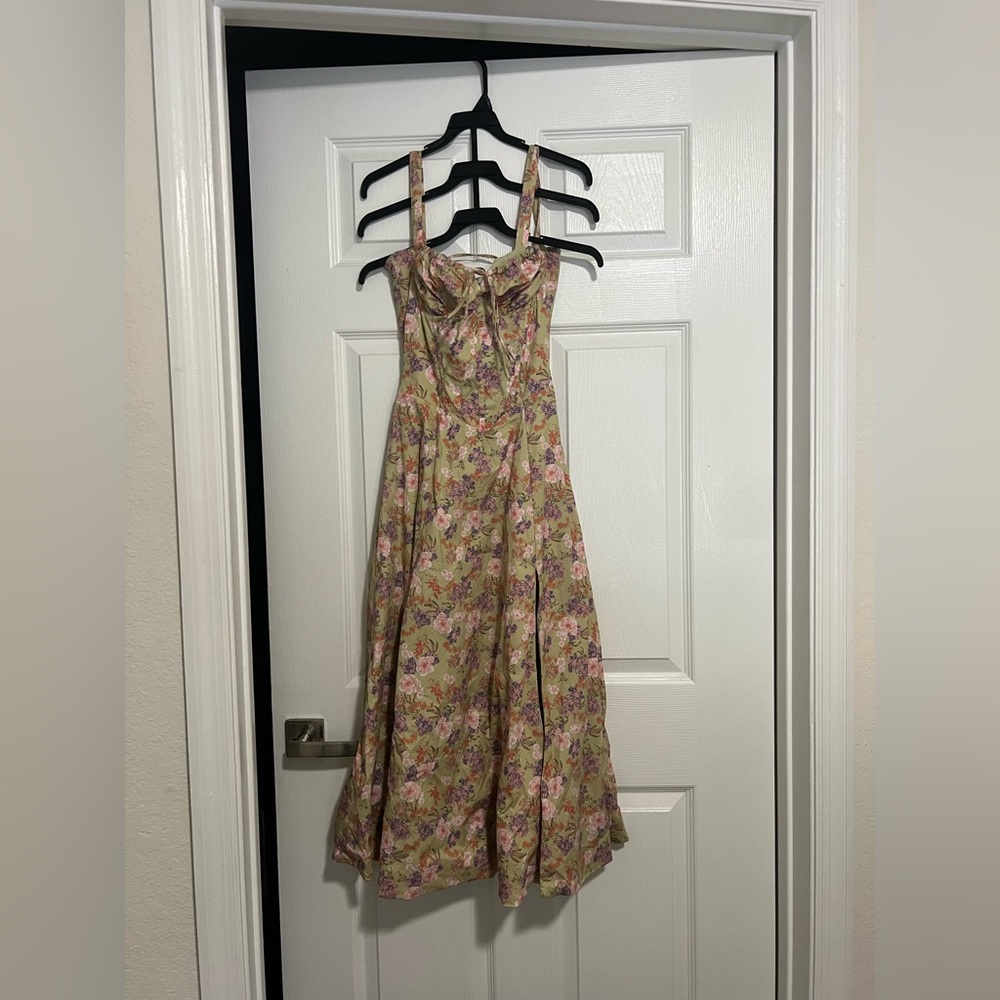 House of CB green floral print